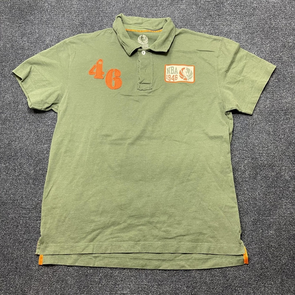 NBA Basketball Shirt Mens Medium Green Short Sleeve 1946 Polo NBA Store